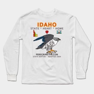 Idaho - Peregrine Falcon - State, Heart, Home - State Symbols Long Sleeve T-Shirt